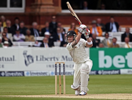 Brendon McCullum twats one Photo by Sarah Ansell