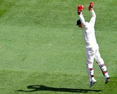 Brad Haddin is literally scared of his own shadow