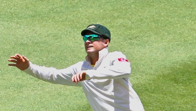 Michael Clarke doing some vigorous captaincy