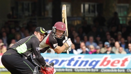 Jos Buttler plays away from his body using the back of his bat