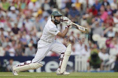 Hashim Amla hitting the ball with his bat again