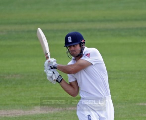 Alastair Cook of England in action during Day Four of the Second Investec Test Match between England and New Zealand at Headingley Carnegie Cricket Ground, Leeds, England on 27 May 2013. Photo by Sarah Ansell.