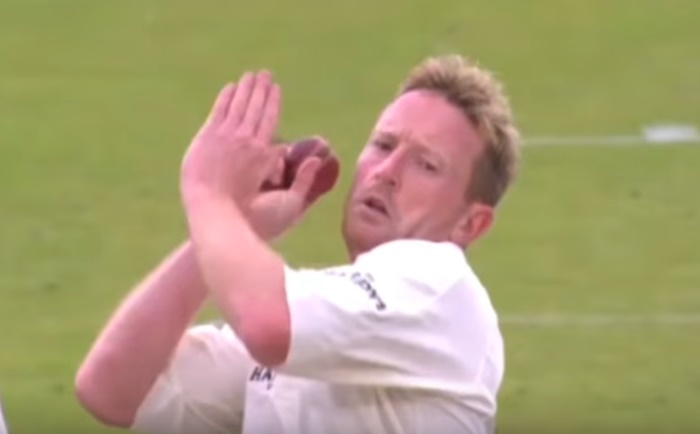 Paul Collingwood unfurls an ankle-bothering snorter