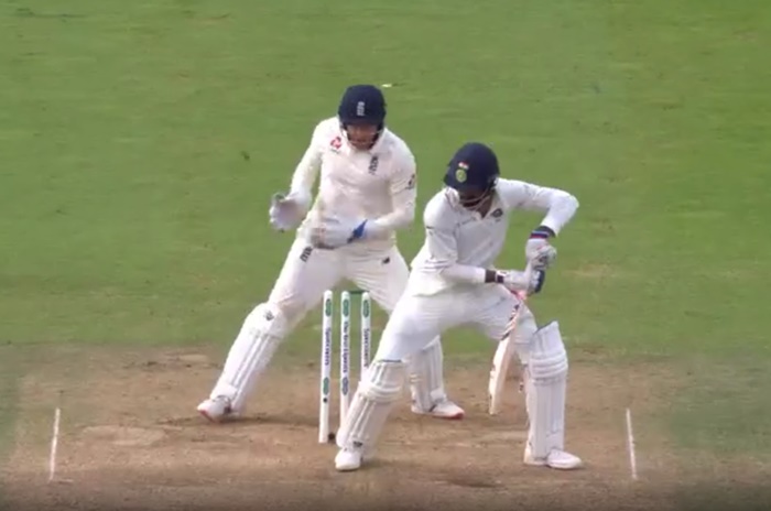 Believe it or not, but KL Rahul is playing a forward defensive here