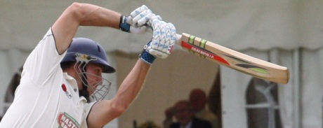 Ryan McLaren successfully pulls the bat from the stone